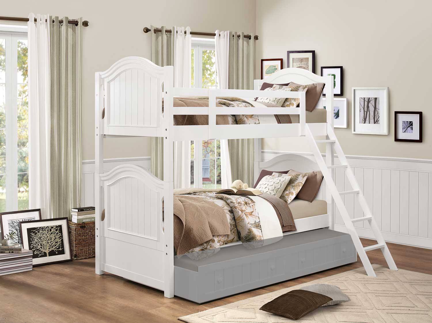 Homelegance Clementine Twin/Twin Bunk Bed - White
