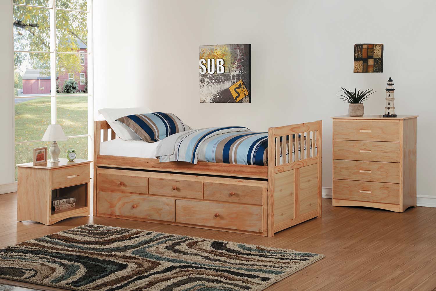 Homelegance Bartly Bedroom Set - Natural Pine