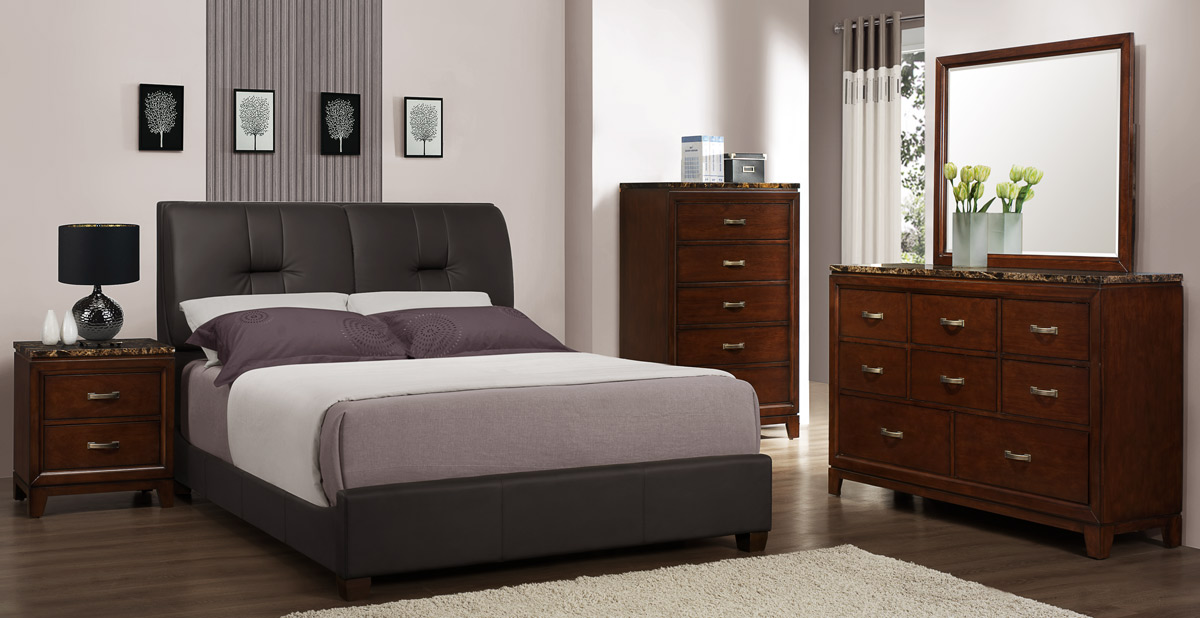 Homelegance Ottowa Bedroom Set - Dark Brown Leatherette