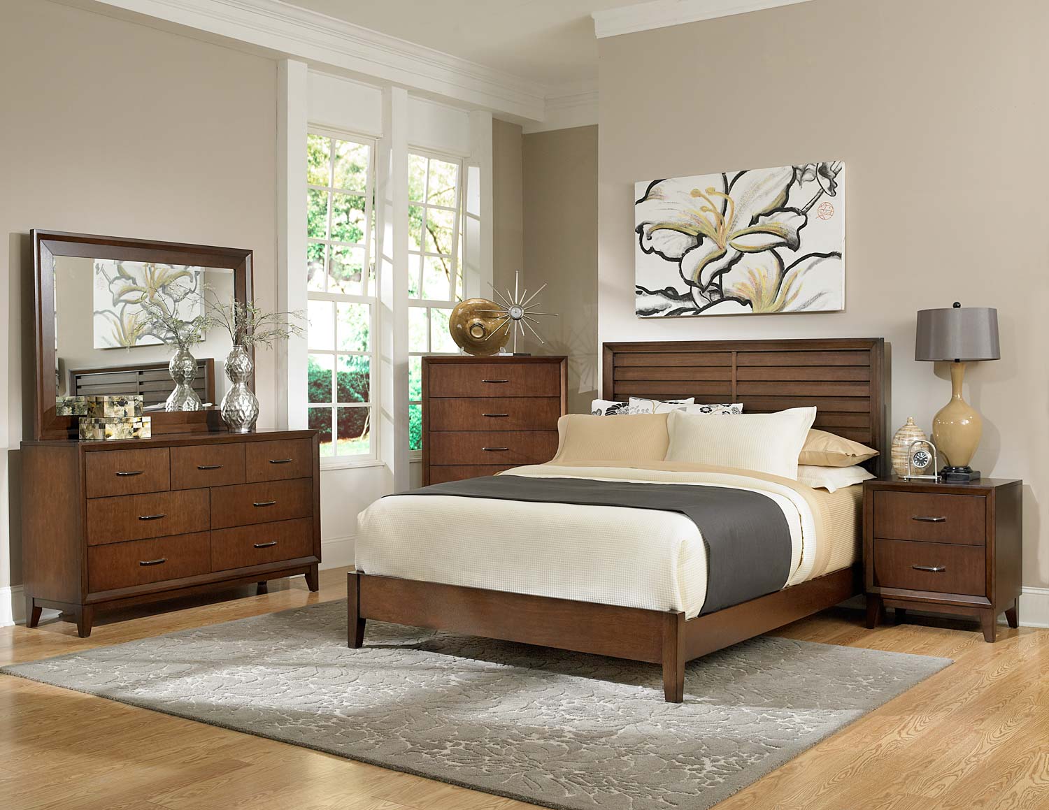 Homelegance Oliver Bedroom Set - Warm Brown Cherry