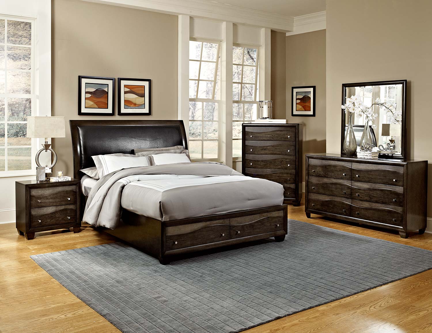 Homelegance Redondo Platform Bedroom Set - Grey-toned Brown