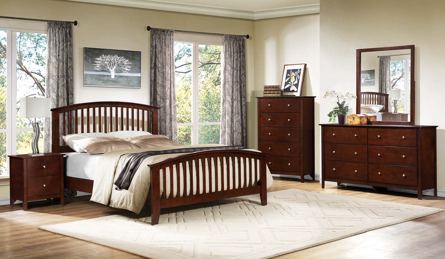 Homelegance Nancy Bedroom Set - Merlot