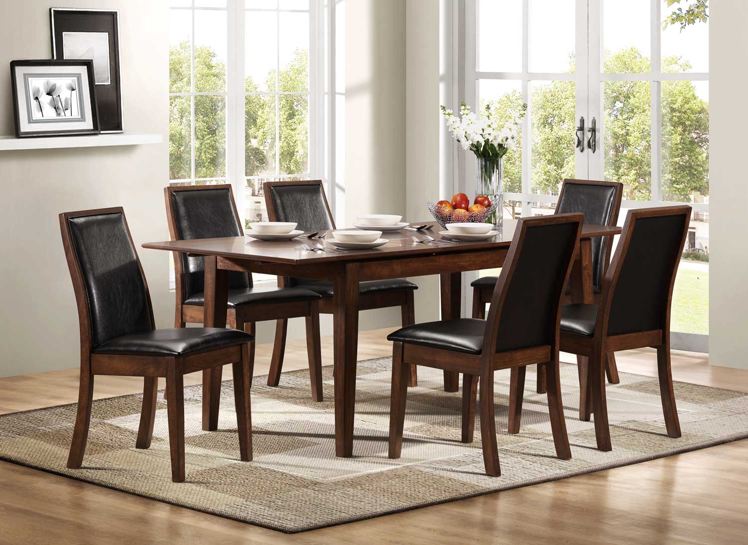 Homelegance Cormac Dining Set - Dark Oak