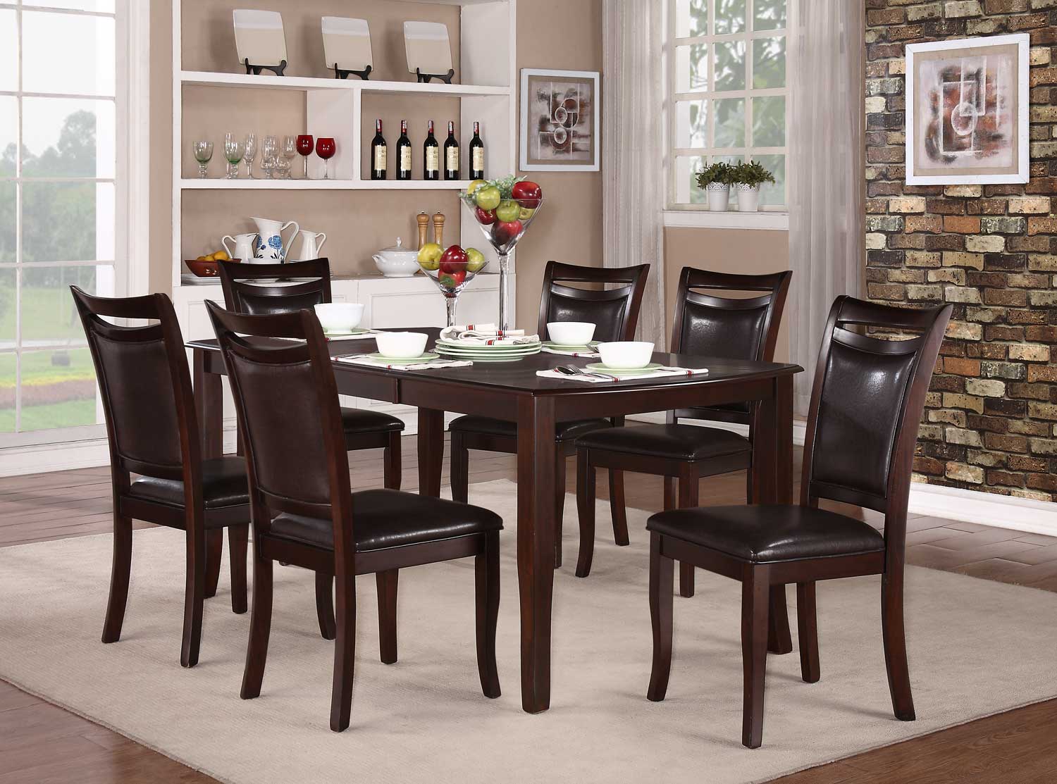 Homelegance Maeve Dining Set - Dark Cherry