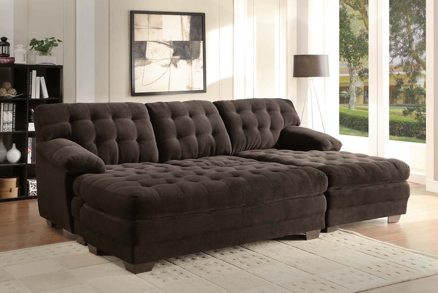 Homelegance Brooks Sectional Sofa Set - Chocolate - Champion Microfiber