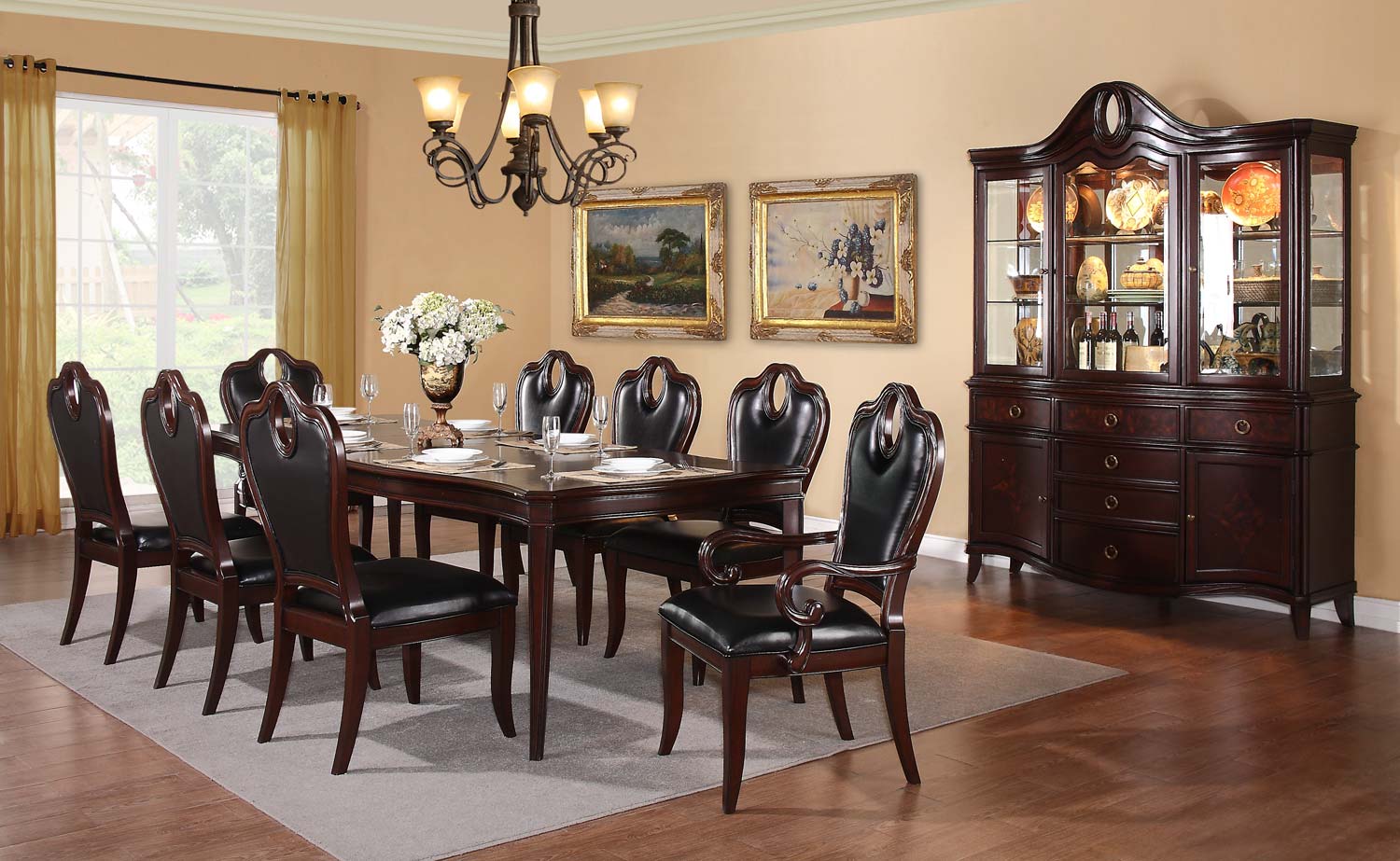 Homelegance Agatha Dining Set - Rich Cherry Homelegance Agatha Dining Set - Rich Cherry