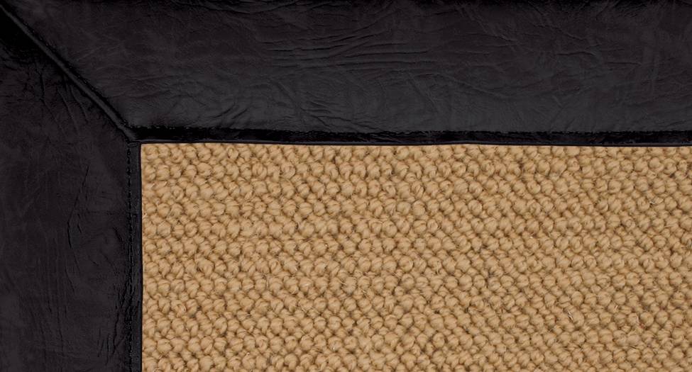 Athena - Sisal-Black Leather - Hellenic Rug Athena - Sisal-Black Leather - Hellenic Rug