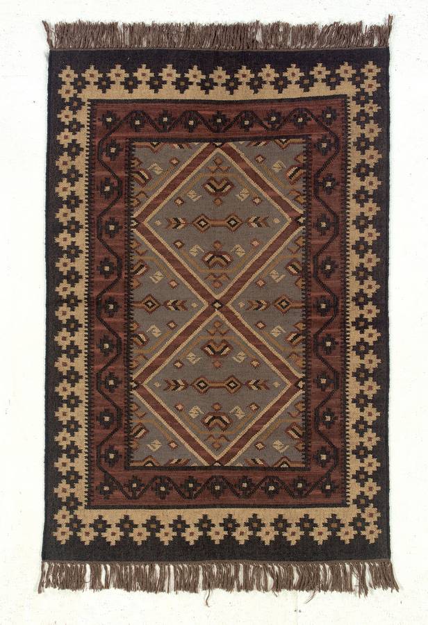 Antique Kilim - Everest - Charcoal - Hellenic Rug Antique Kilim - Everest - Charcoal - Hellenic Rug