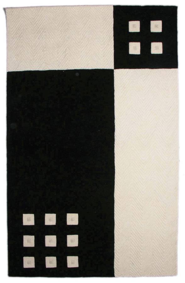 New Age - Blocked Out - Black-White - Hellenic Rug New Age - Blocked Out - Black-White - Hellenic Rug