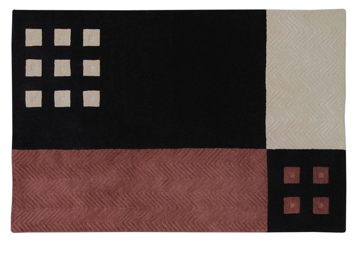 New Age - Blocked Out - Black-White-Rust - Hellenic Rug New Age - Blocked Out - Black-White-Rust - Hellenic Rug