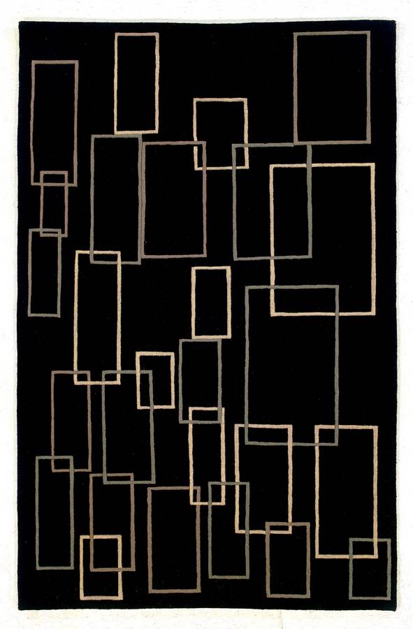 Napoli - Boxes - Black-Beige - Hellenic Rug Napoli - Boxes - Black-Beige - Hellenic Rug
