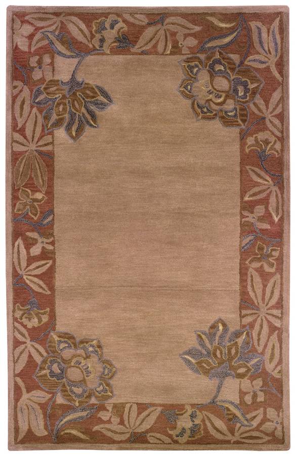 Palermo - Floral Border - Terracotta-Gold - Hellenic Rug Palermo - Floral Border - Terracotta-Gold - Hellenic Rug