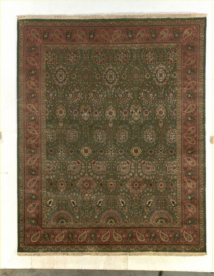 Private Reserve - Tabriz - Green-Terracotta - Hellenic Rug Private Reserve - Tabriz - Green-Terracotta - Hellenic Rug