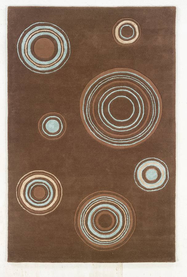 Retro Denim - Circle - Chocolate-Spa Blue - Hellenic Rug Retro Denim - Circle - Chocolate-Spa Blue - Hellenic Rug