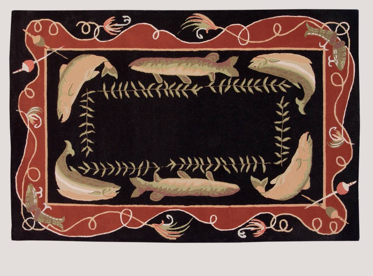 Wilderness - Fish - Black-White - Hellenic Rug Wilderness - Fish - Black-White - Hellenic Rug