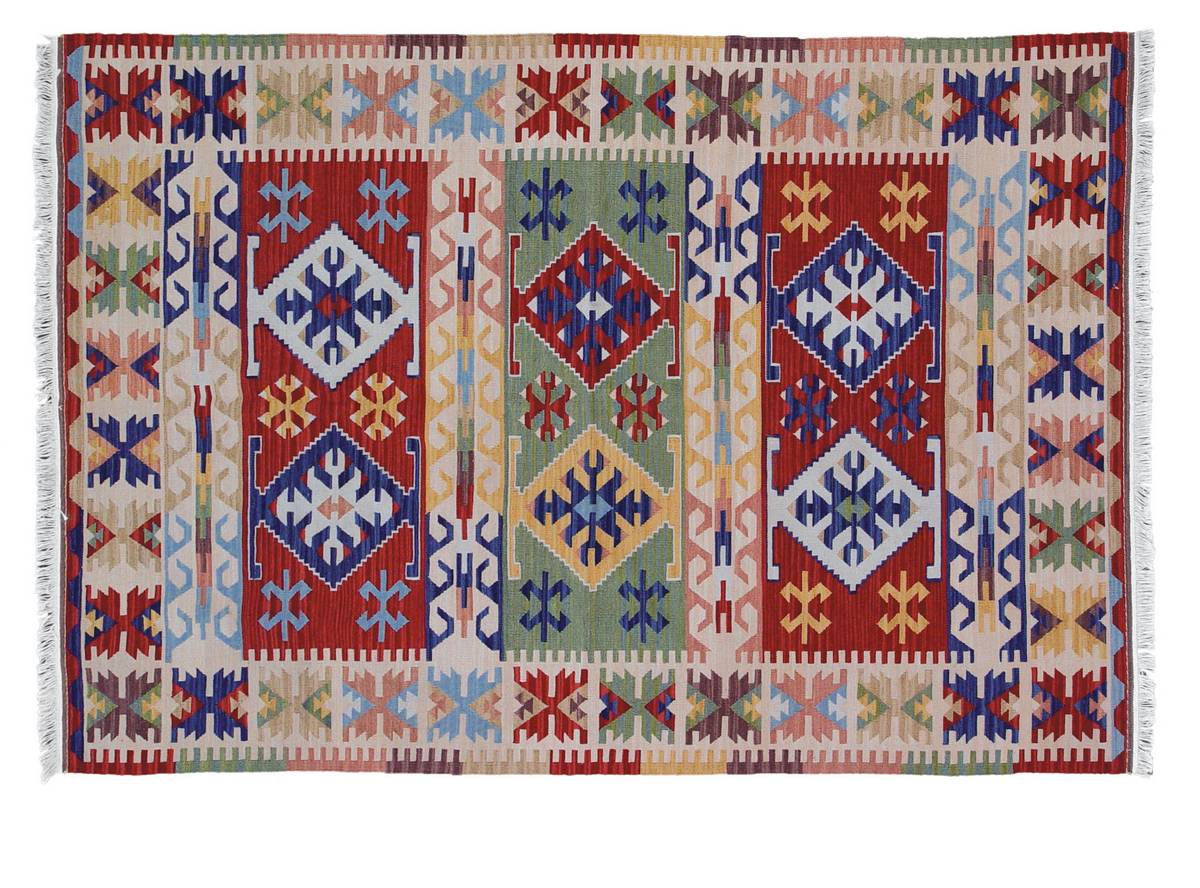 Anatolia Wool Kilims - Thrace - Red-Green - Hellenic Rug Anatolia Wool Kilims - Thrace - Red-Green - Hellenic Rug