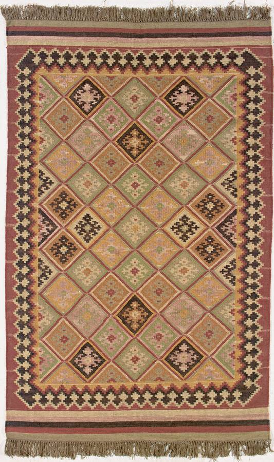 Anatolia Wool Kilims - Iona - Paprika-Charcoal - Hellenic Rug Anatolia Wool Kilims - Iona - Paprika-Charcoal - Hellenic Rug