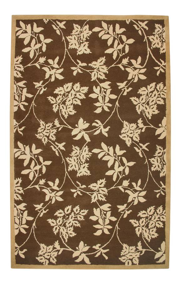 Wonders of the World - Leaves - Chocolate-Cream - Hellenic Rug Wonders of the World - Leaves - Chocolate-Cream - Hellenic Rug