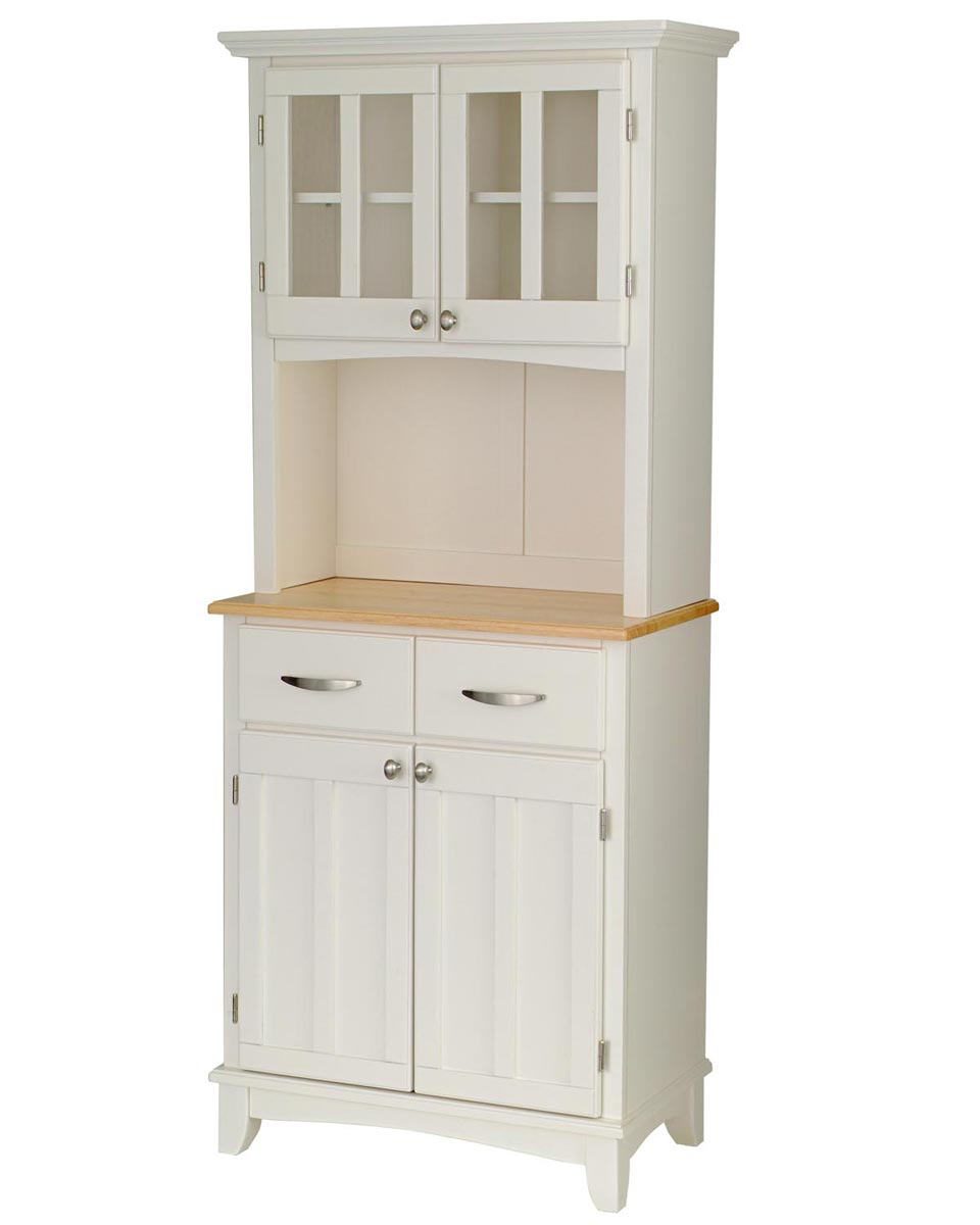 Home Styles Buffet of Buffet with Wood Top and Hutch - White