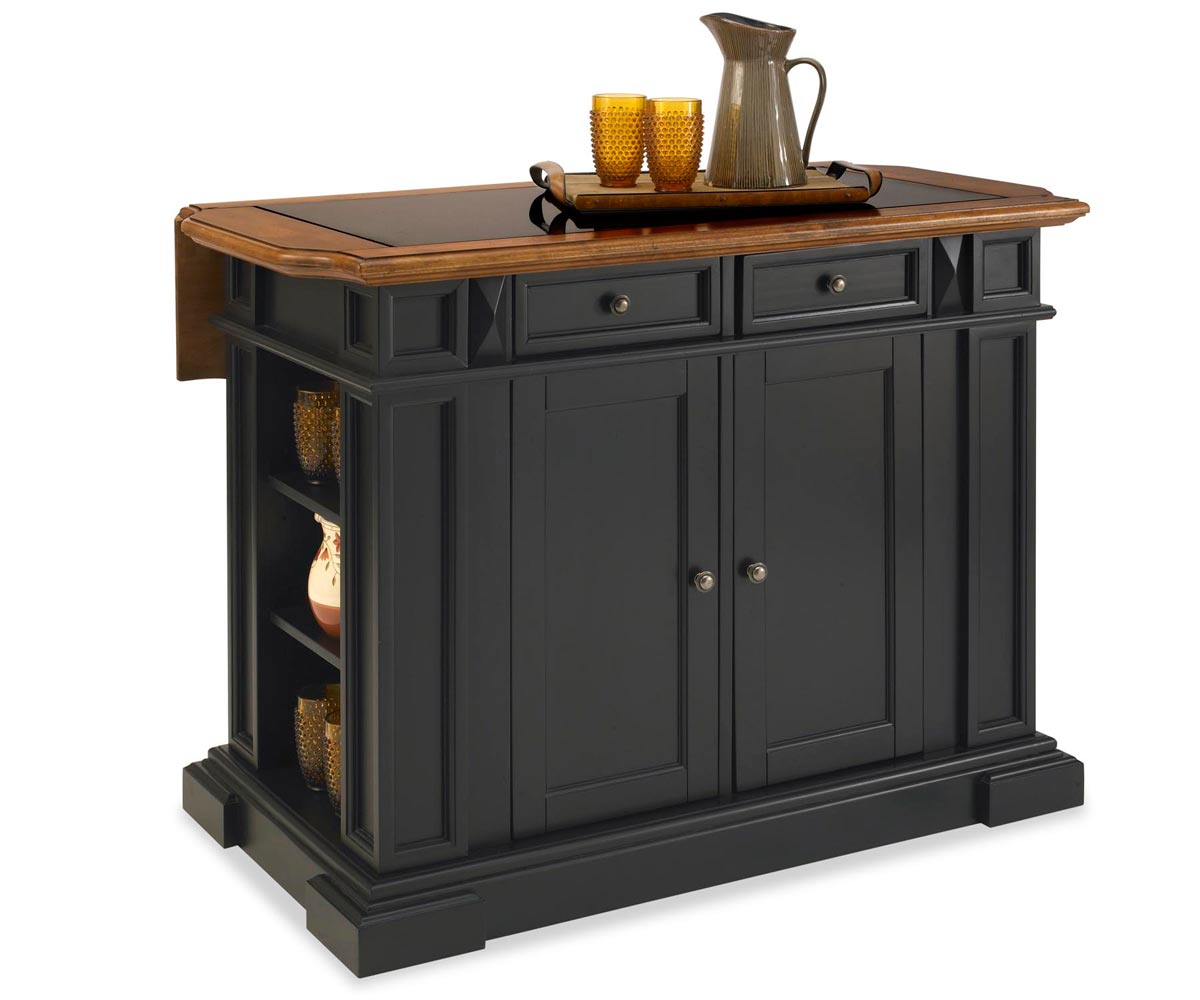 Home Styles Deluxe Traditions Island - Black and Distressed Oak