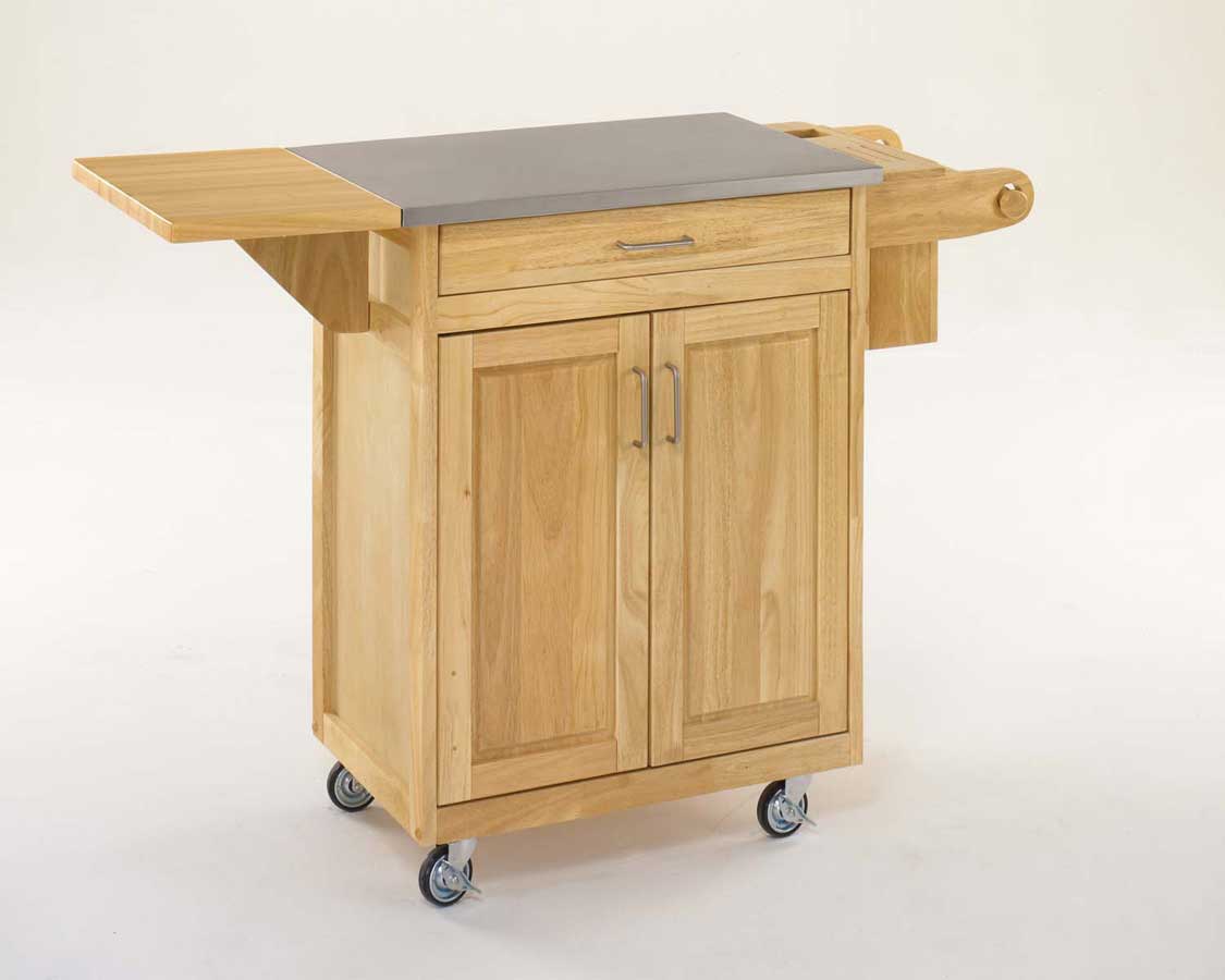 Home Styles Stainless Steel Top Kitchen Cuisine Cart - Natural