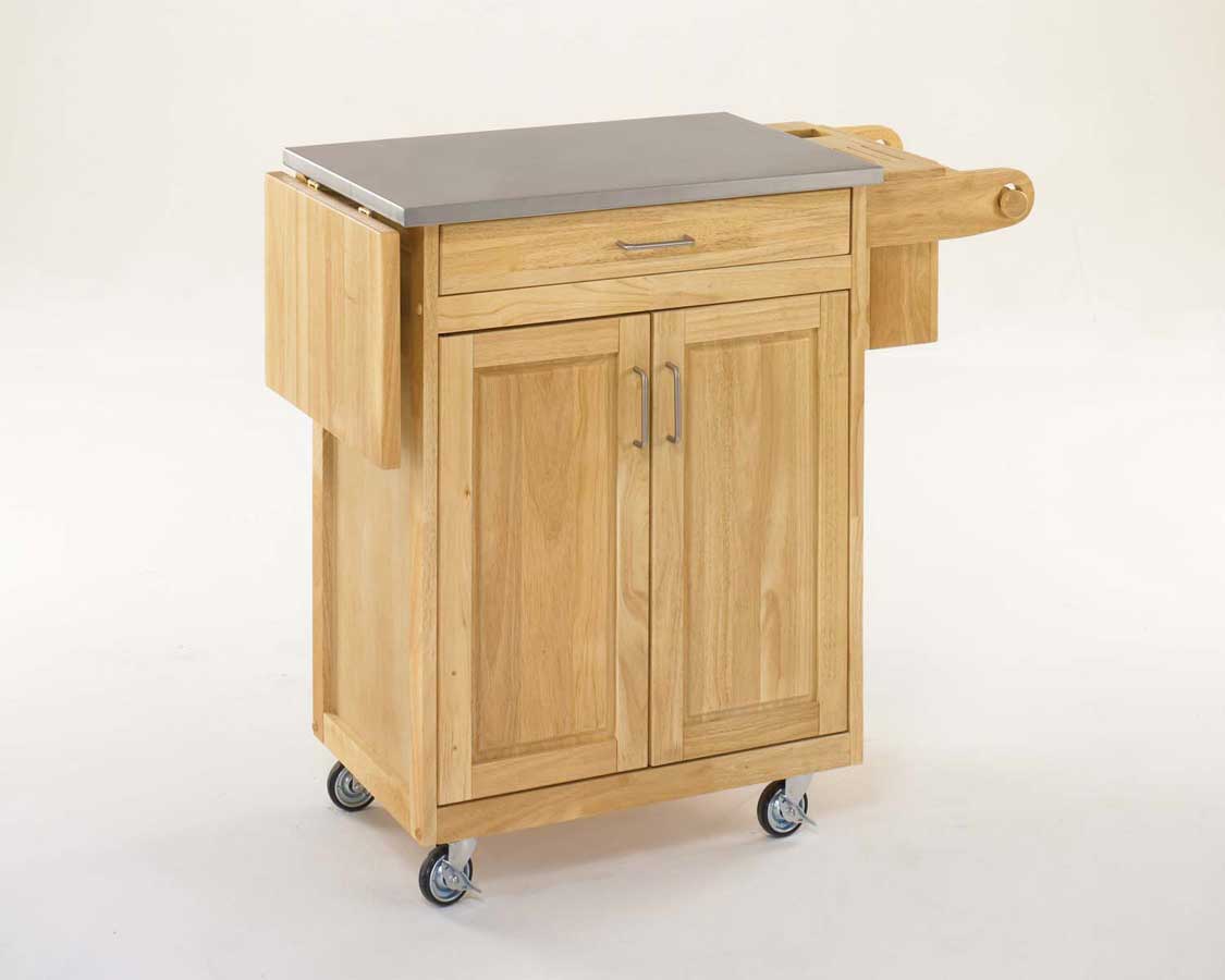Home Styles Stainless Steel Top Kitchen Cuisine Cart - Natural
