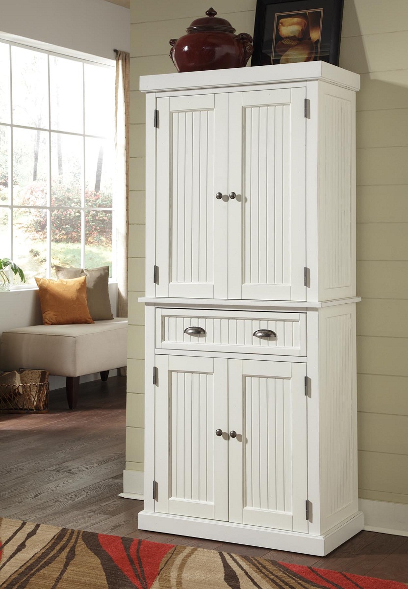 Home Styles Nantucket Pantry - Sanded and Distressed White