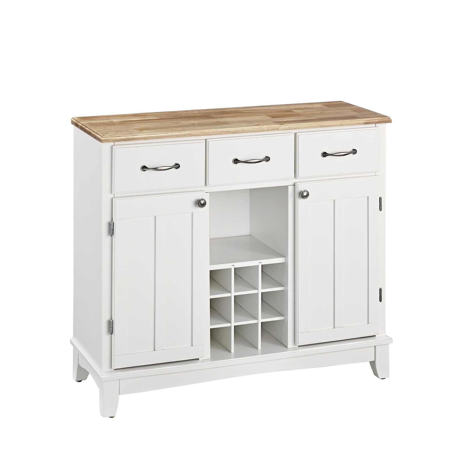 Home Styles White-Natural Wood Top Buffet-Large