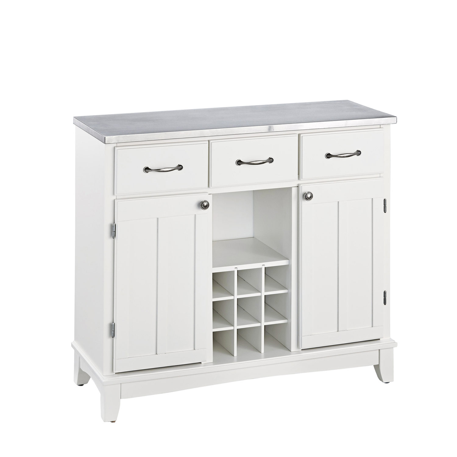 Home Styles White Stainless Steel Top Buffet-Large