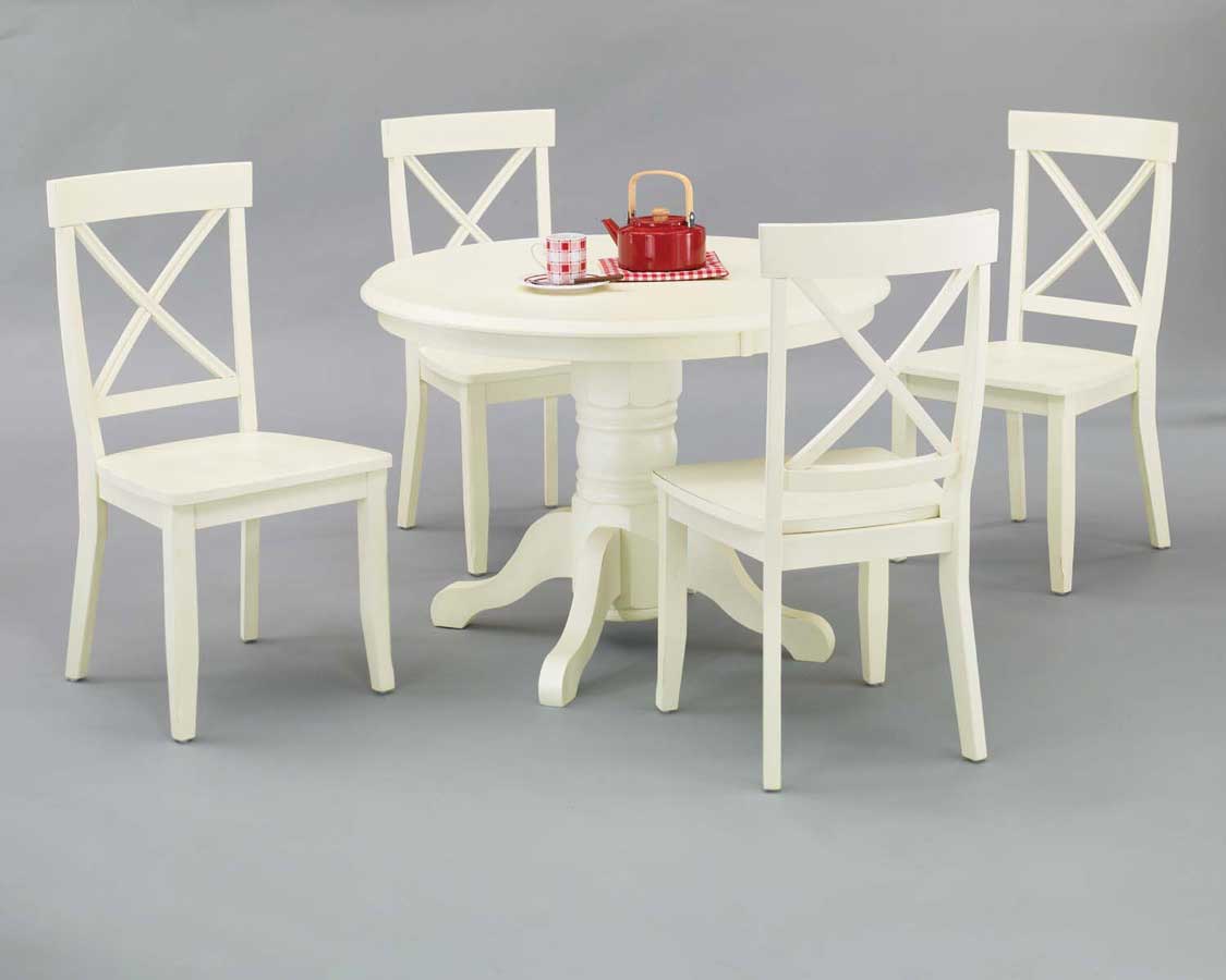 Home Styles Round Pedestal Dining Table - White