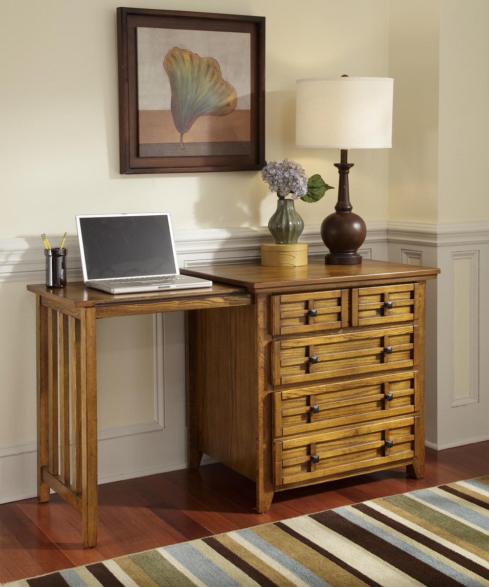 Home Styles Arts and Crafts Expand-A-Desk - Cottage Oak