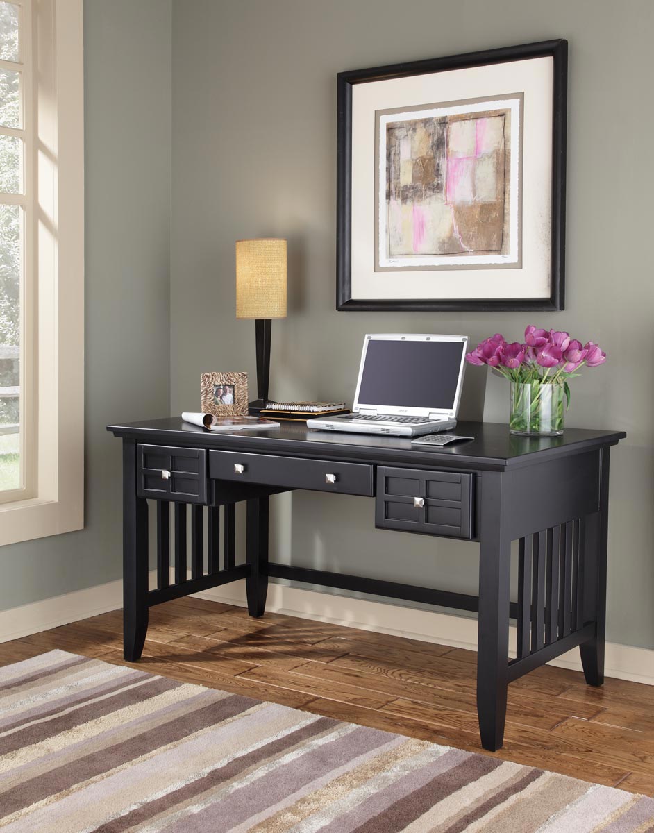 Home Styles Arts and Crafts Executive Desk - Black