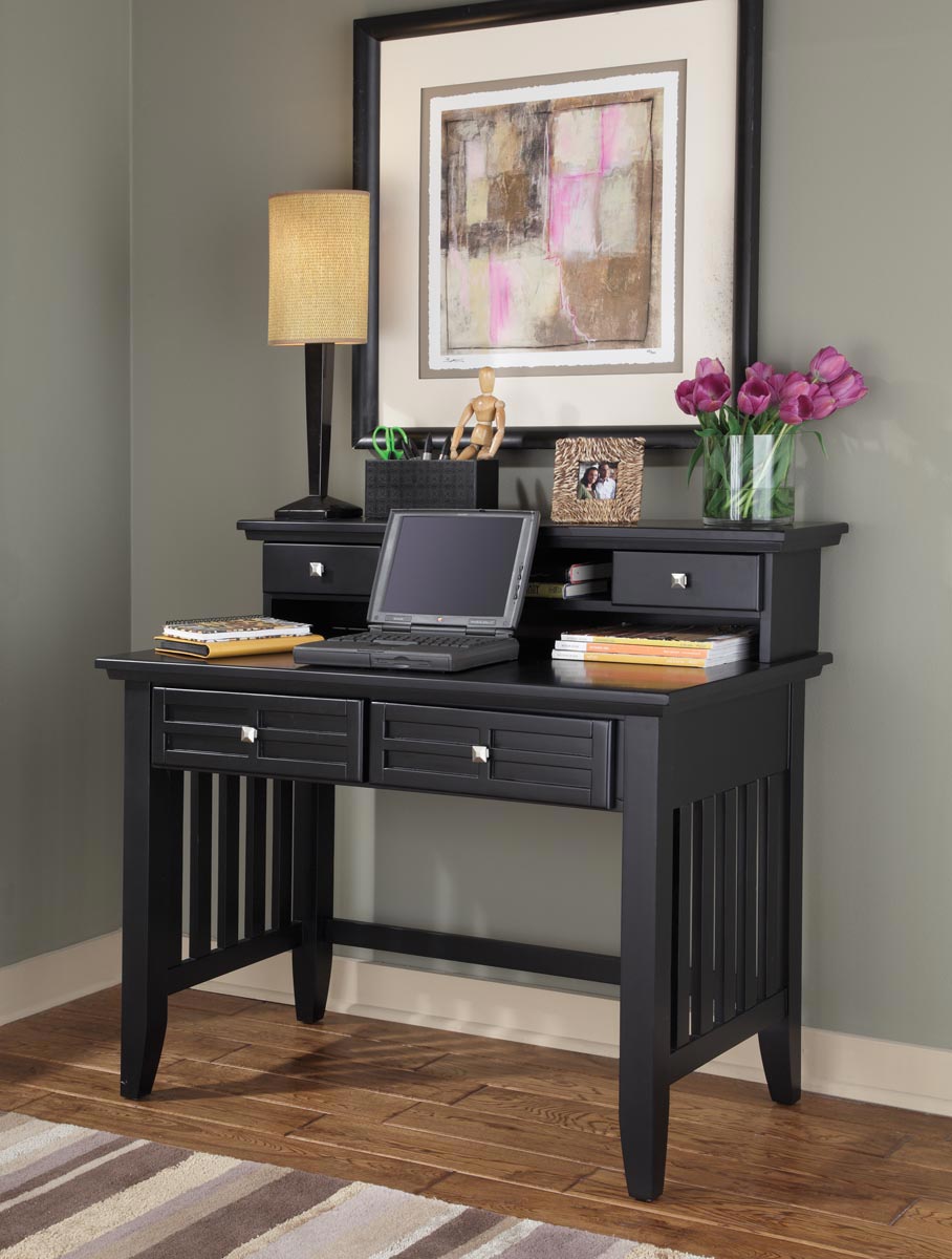 Home Styles Arts and Crafts Student Desk and Hutch - Black
