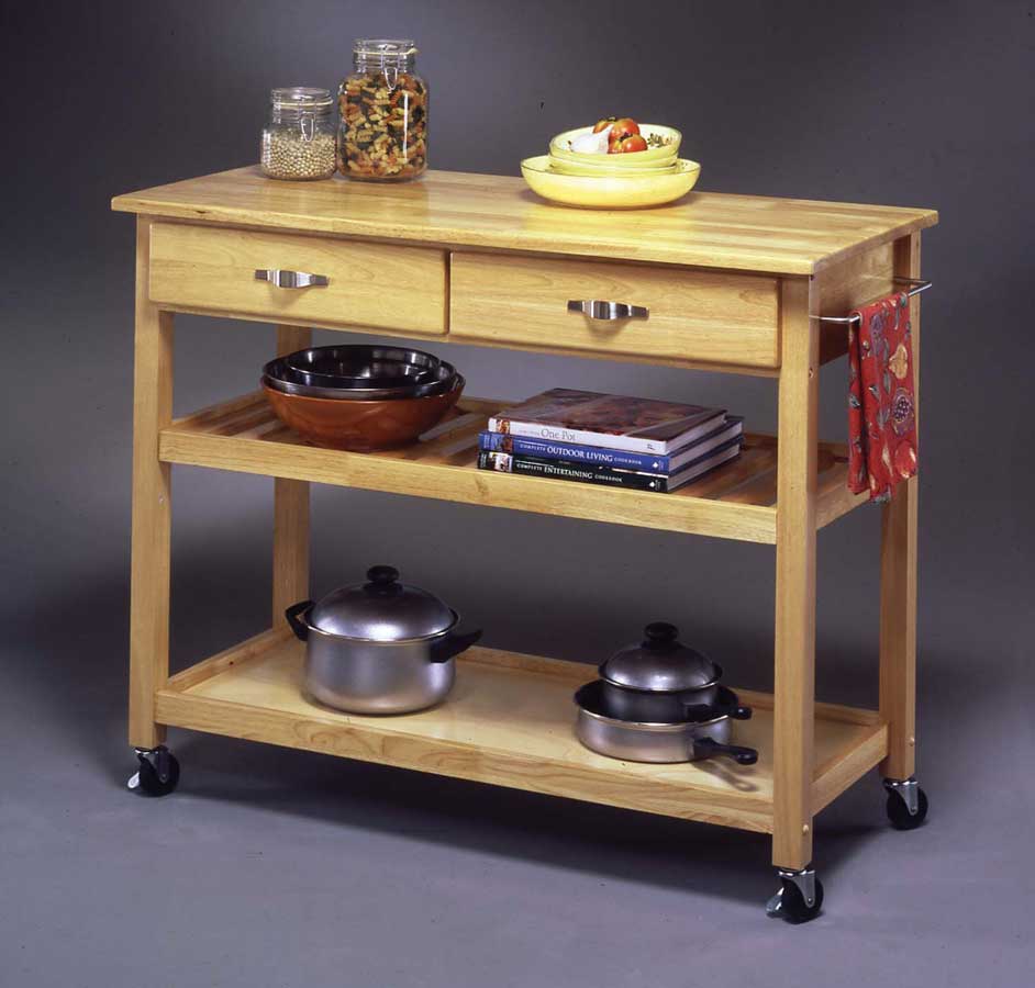 Home Styles Solid Wood Top Kitchen Cart - Natural