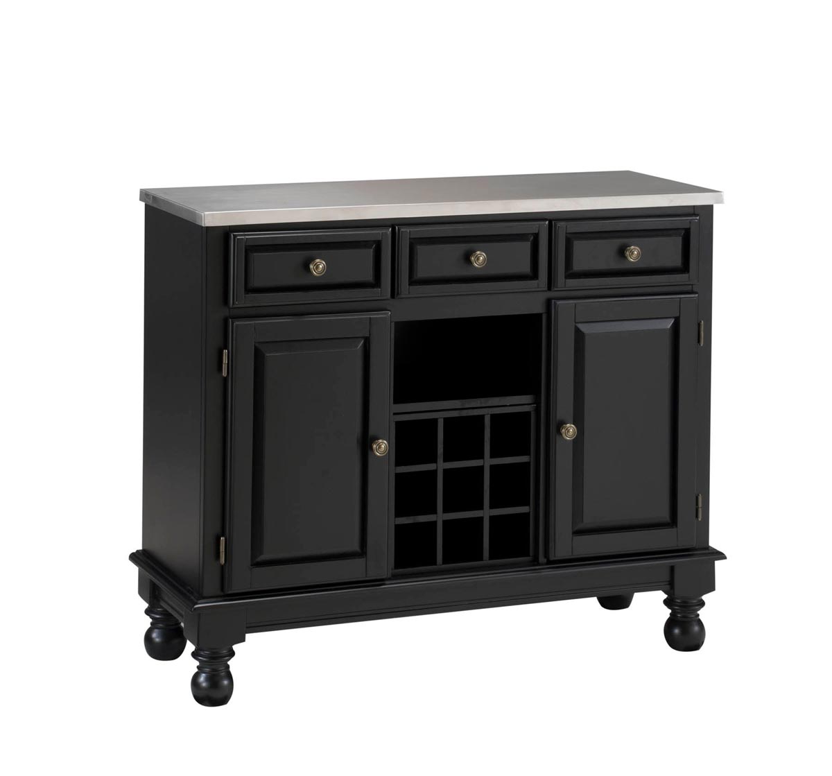 Home Styles Premium Buffet with Stainless Top - Black