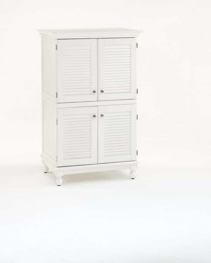 Home Styles Hampton Computer Armoire With Louvered Doors Distressed White 88 5337 76 At Homelement Com