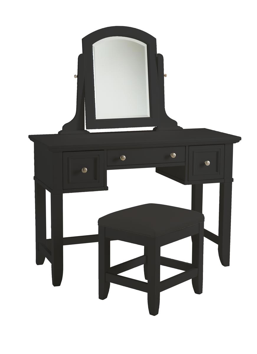 Home Styles Bedford Vanity Table and Bench - Black