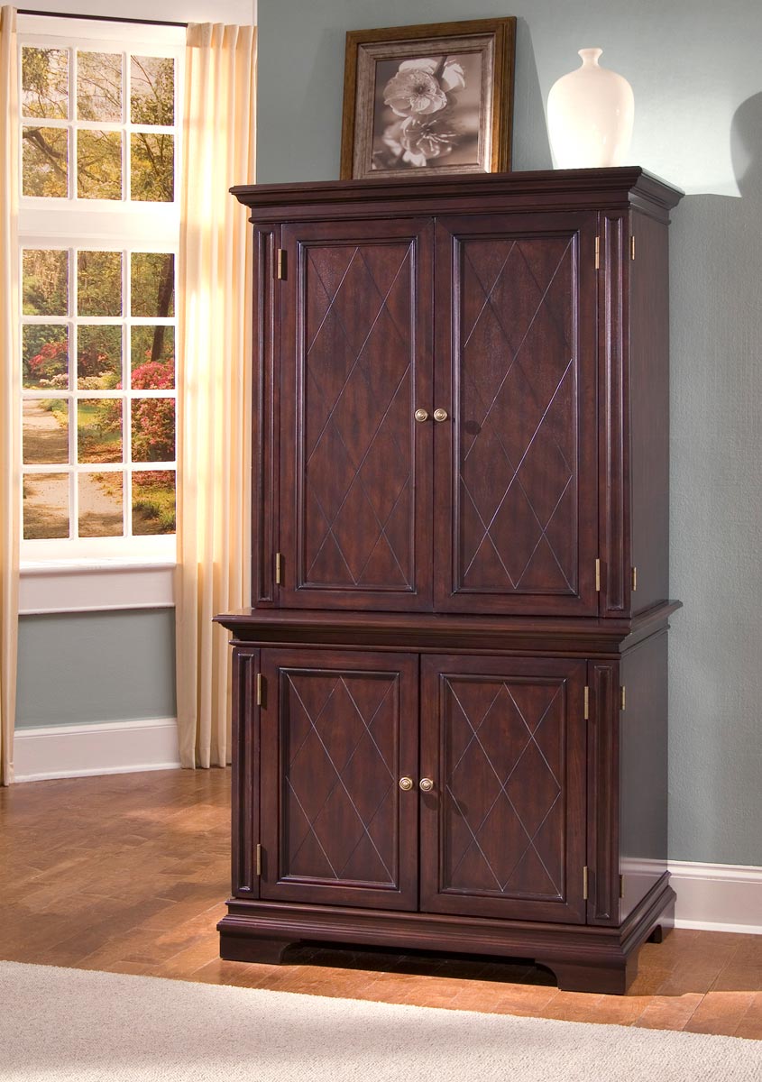 Home Styles Windsor Compact Computer Desk and Hutch - Windsor Cherry