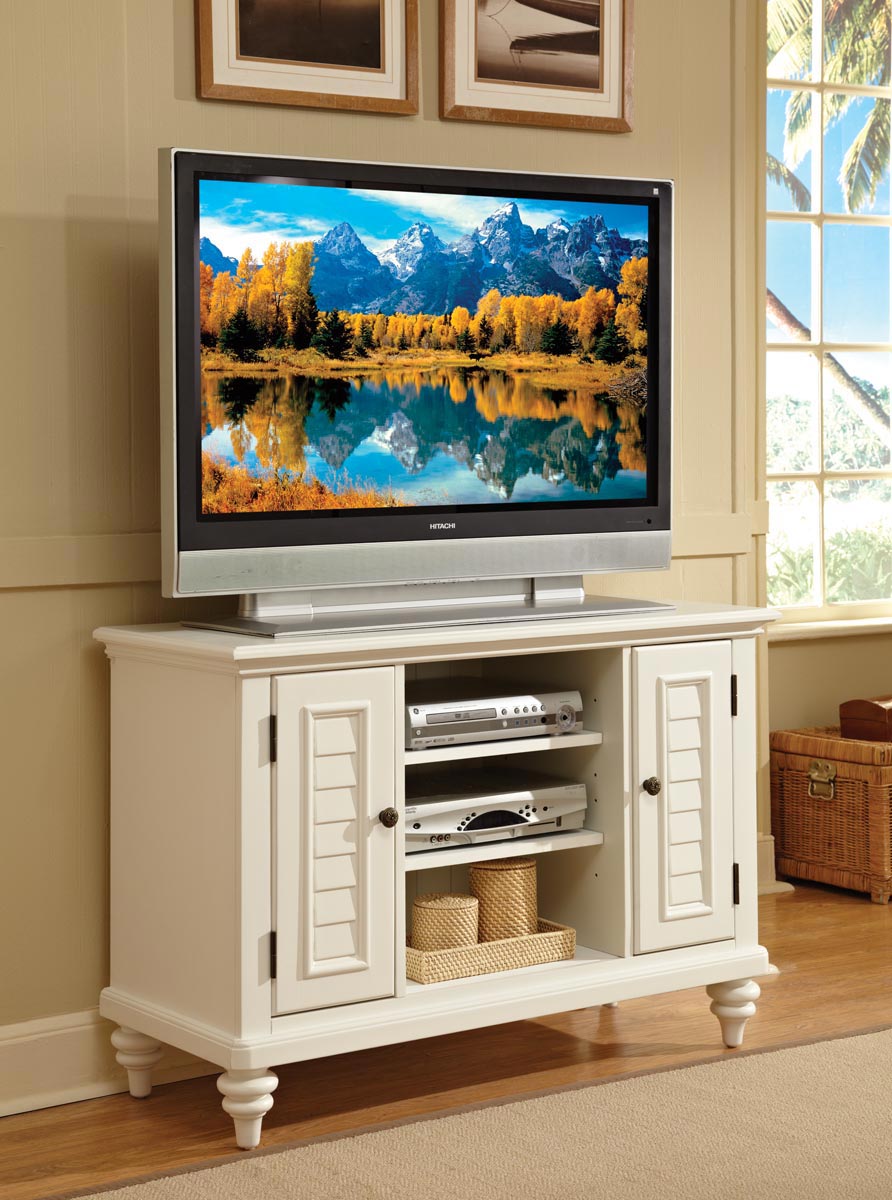 Home Styles Bermuda TV Stand - Brushed White