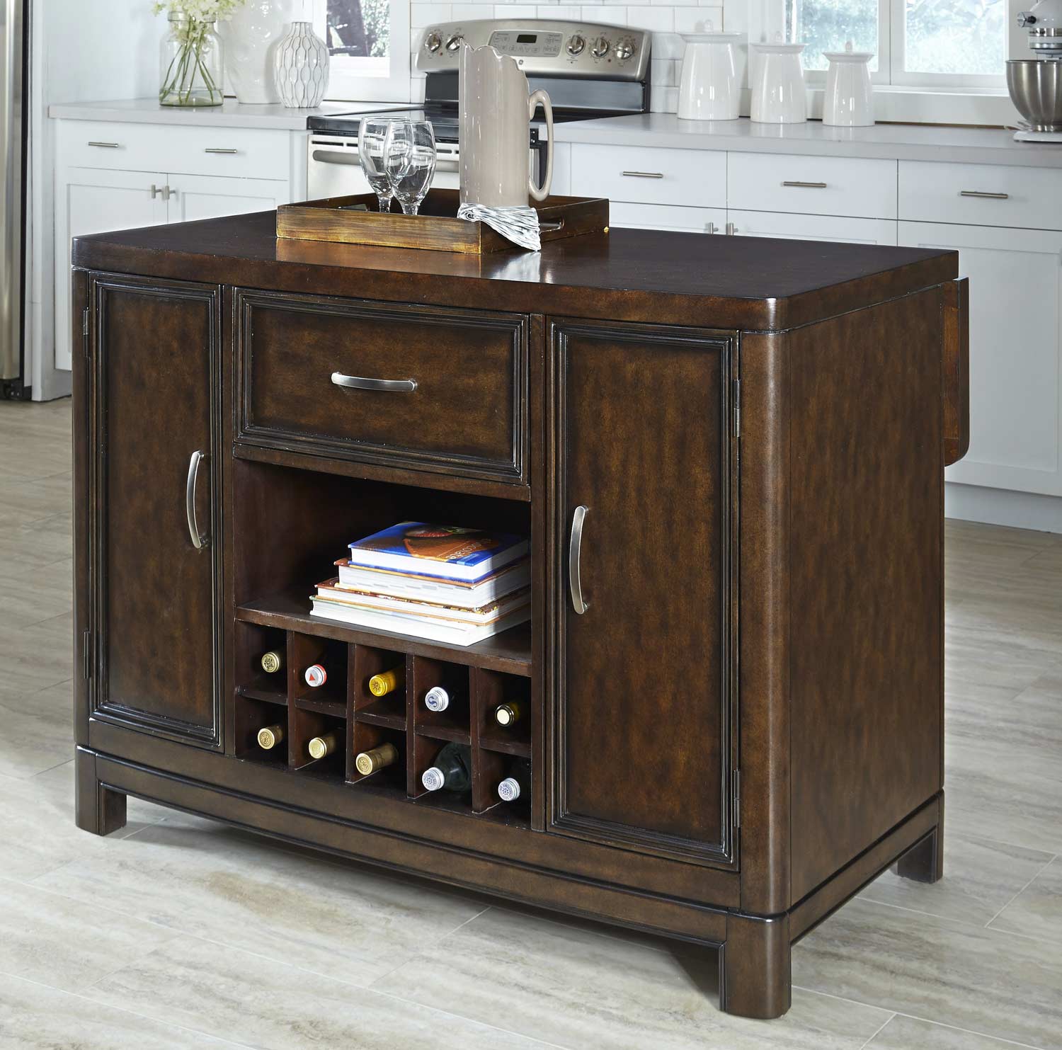 Home Styles Crescent Hill Kitchen Island - Two-tone tortoise shell