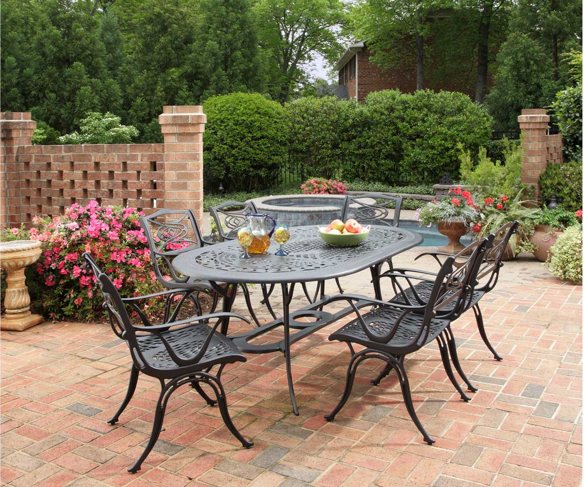Home Styles Malibu 72 inch Oval Dining Set - Black Home Styles Malibu 72 inch Oval Dining Set - Black