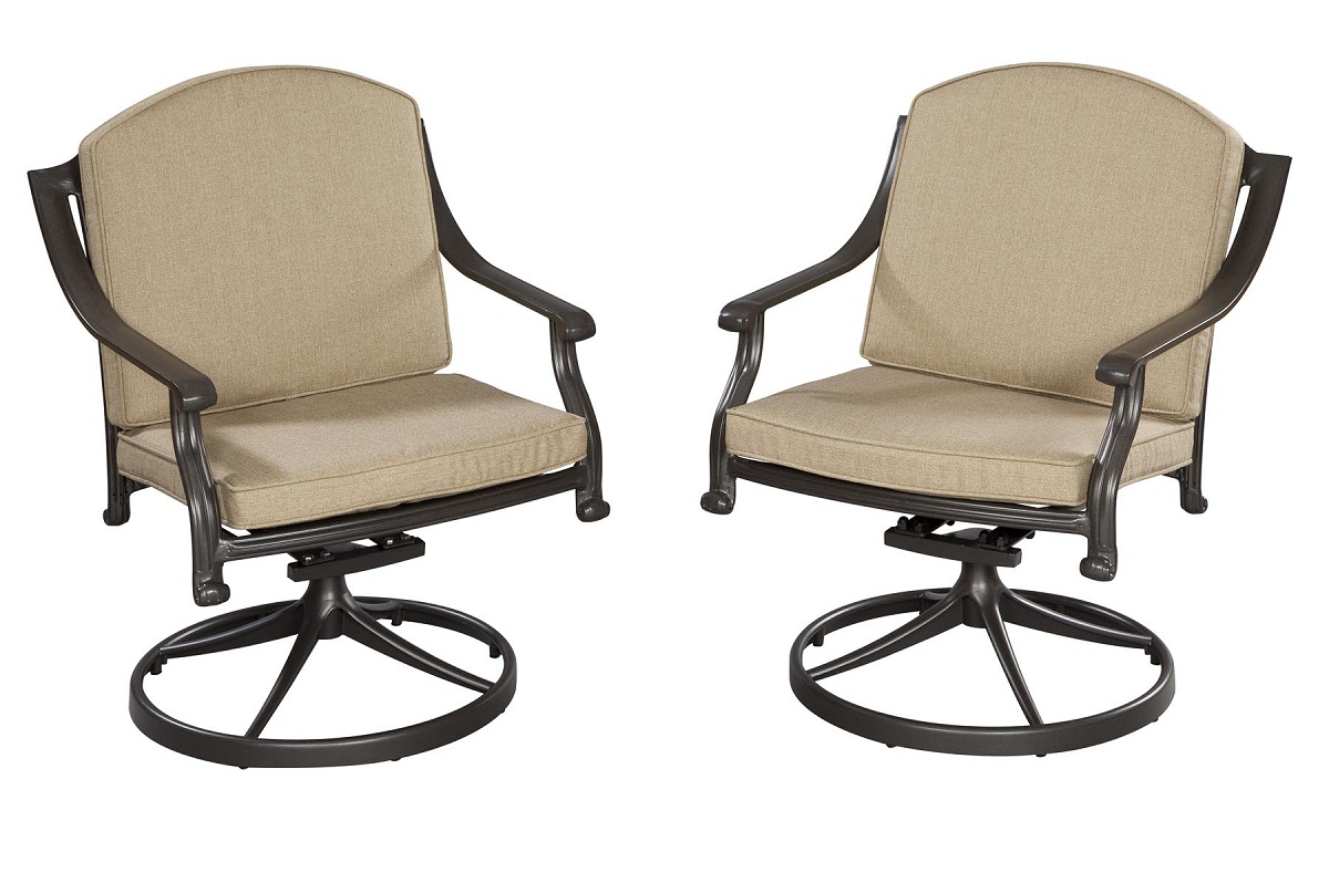 Home Styles Covington Cushioned Swivel Chair - Chocolate Metallic
