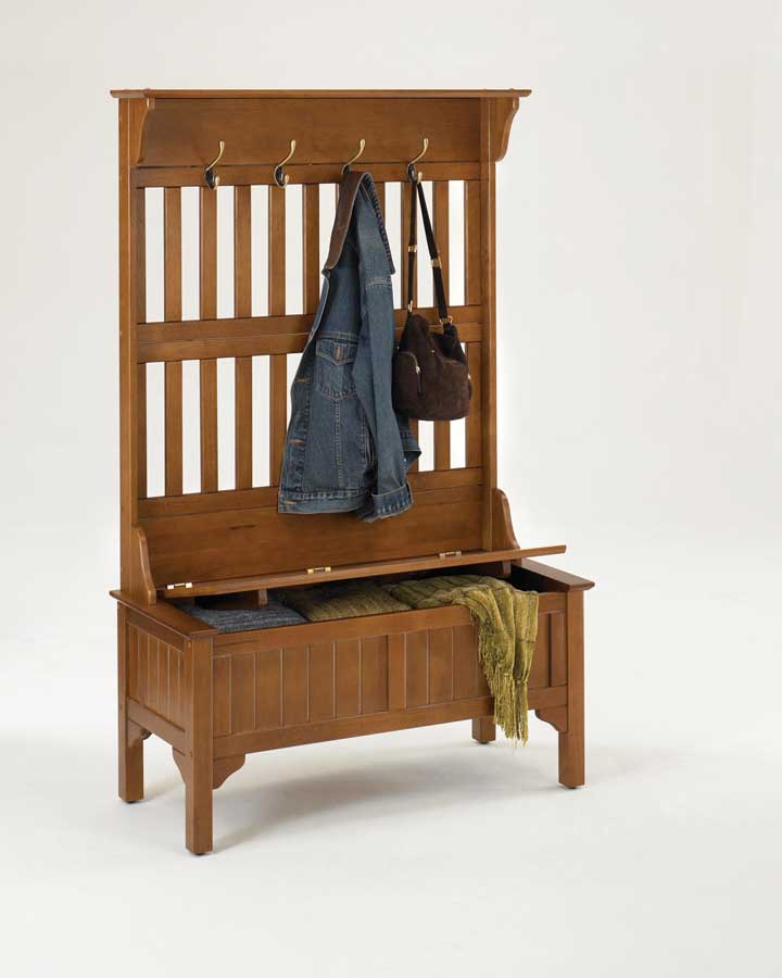 Home Styles Hall Tree with Storage Bench Oak 88564949 at