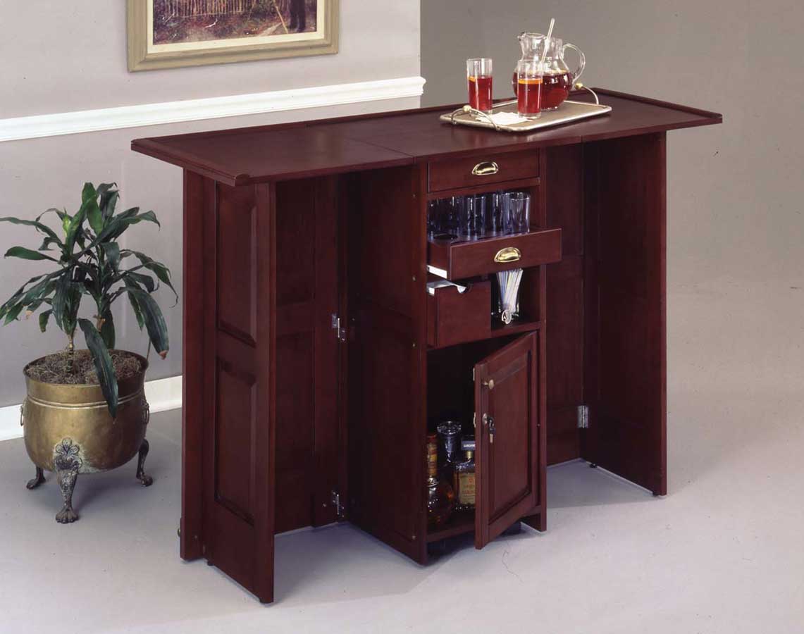 Home Styles Swing Open Folding Bar - Cherry