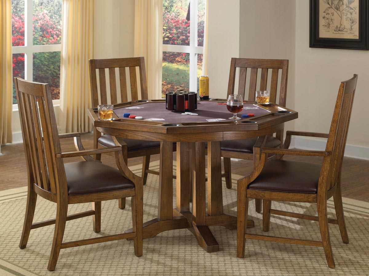 Home Styles Arts and Crafts Game Table Set - Oak