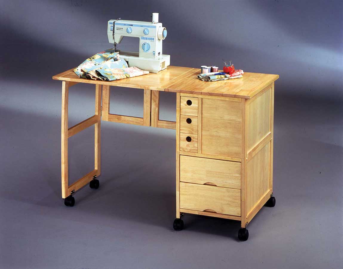 Home Styles Portable Sewing And Storage Table Natural 88 5924 93