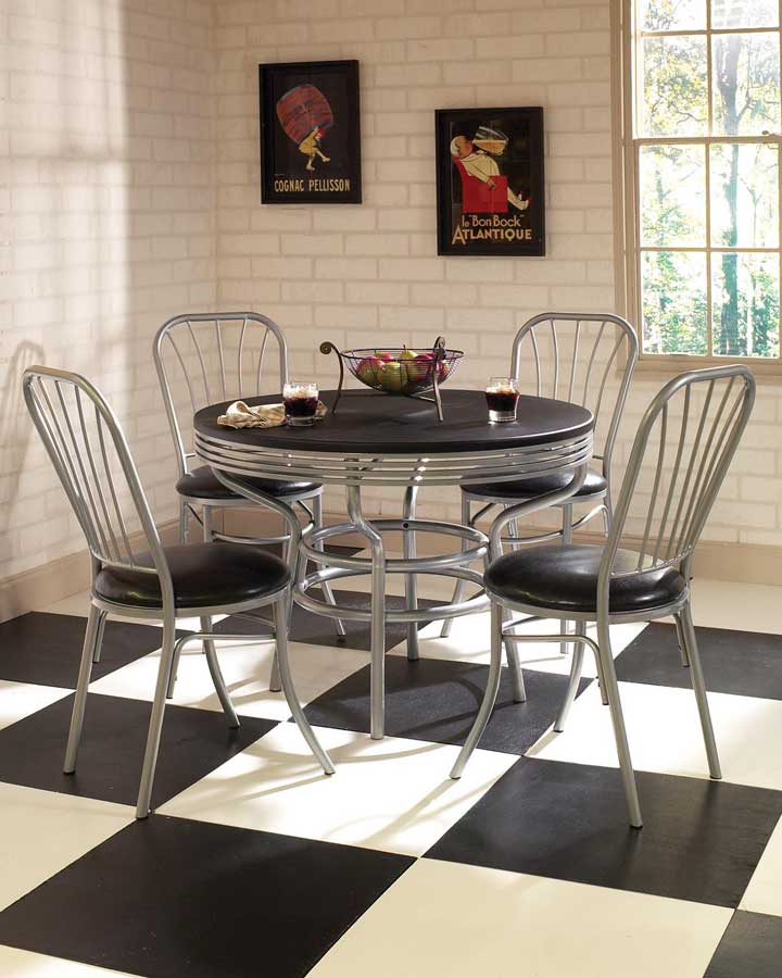 Home Styles Soda Shoppe Round Dinette Set - Black