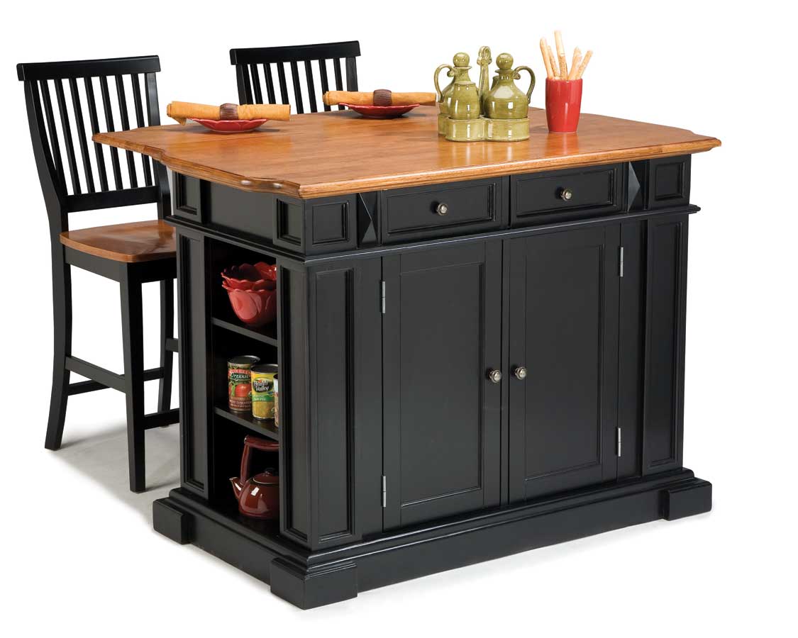 Home Styles 5003 Black Counter Stool with Oak Seat