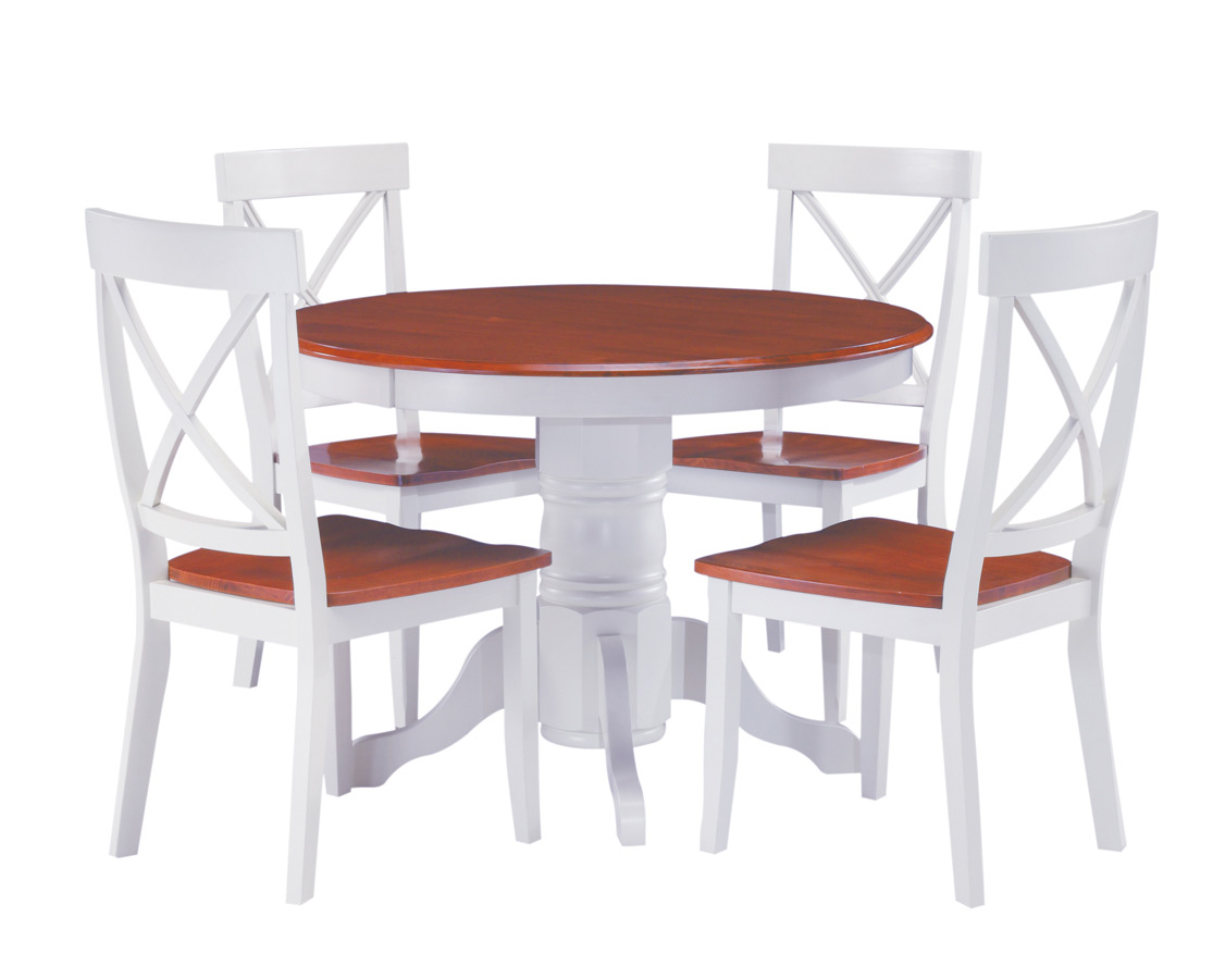 Home Styles Round Pedestal Dining Collection - White and Cottage Oak