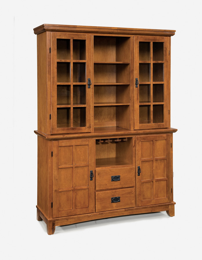 Home Styles Arts and Crafts Dining Buffet and Hutch - Cottage Oak 88